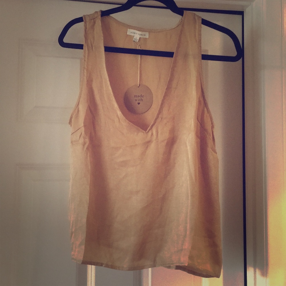 Honey Punch Sleeveless Satin Top
